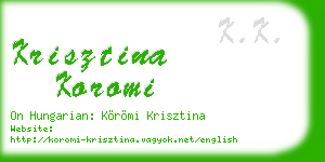 krisztina koromi business card